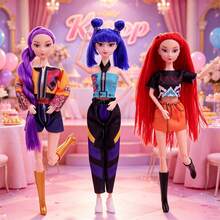 3件組 K-POP 女團娃娃，韓國女團人偶，適合生日禮物、派對禮物、返校禮物、復活節禮物 - 彩色 - 查看 4