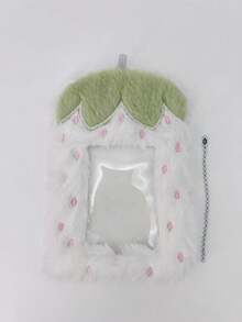 1pc Strawberry Plush Photo Card Holder Keychain, Soft Fluffy 3-Inch Idol Photo Card Holder, Cute Aesthetic Photo Card Display Storage Bag Pendant, Suitable For Fans - Multicolor - View 8