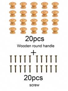 20pcs Round Solid Wood Cabinet Handles With Screws, Wooden Drawer Pulls, Suitable For Vanity, Wardrobe, Cabinet, Storage Box, Shoe Rack And Furniture - Ball - View 11