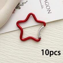 5pcs/10pcs Multicolor Star-Shaped Clasp Keychain Fastener, Clothing & Bag Decorative Buckle, Car Key Pendant, Holiday Birthday Decoration - Multicolor - View 26