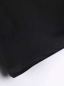 Men's Summer New Solid Color Casual Sports Shorts, Drawstring Fitness Running Beach Shorts - Black - View 5