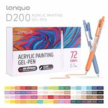 Languo 6-144色凝膠筆套組,可伸縮壓克力繪畫手帳筆,0.7mm細筆尖,Journaling Pen PLUS,不鏽鋼筆尖內置彈簧,出墨順滑,彩色螢光中性筆,適合塗鴉、手繪海報、水彩筆,大容量,強烈3D效果/強層次感,適用於日記、賀卡、DIY藝術創作、返校文具與學習用品 - 彩色 - 查看 13