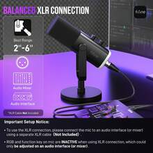 USB/XLR Dynamic Microphone Suitable For Podcasting, PC/Computer Gaming Live Streaming, With RGB Lighting, Mute Button, Headphone Jack, Desktop Stand, Professional Singing Microphone - FIFINE AM8 (Global Version) - View 9