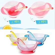 Baby Suction Plate Set, Training Plate And Spoon, Utensils For Baby To Learn To Eat, Children's Tableware Set, Spill-Proof Baby Food Container - Blue Cover - View 9
