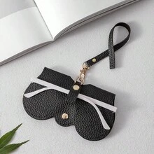 1 New Fashion Glasses Bag Portable Glasses Case Fashion Glasses Protective Cover Cute Glasses Clip Women's Simple Glasses Pouch - Black - View 1