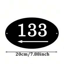Custom Metal House Number Arrow Sign, Personalized Address Directional Sign, Includes Direction, Door Number, Address Plaque - Black - View 14