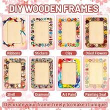 DIY Wooden Photo Frame, Suitable For 4 X 6 Inch Photos; Handmade Wooden Photo Frame, Unpainted Solid Wood Photo Frame, Back To Sc, First Day Of School - Multicolor - View 4