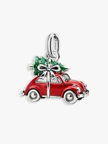 1 Simple And Unique 925 Sterling Silver Christmas Enamel Ball Pendant DIY Exquisite Jewelry Gift, Suitable For Women Or Men - Gather - View 15