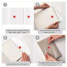 10pcs Set, Transparent Lightweight Book Covers, Portable PVC Faux Leather Book Covers, Fashionable Book Protection Covers, Suitable For Students, Applicable For Back To School, Halloween And Christmas. - Large Book Cover/A4 - View 3