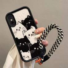 A Little Cat Phone Case 2026's Latest Hot-Selling Cat Mobile Phone Case Cell Phone Case For Galaxy S26, S25, S24, S24Plus/S24+, S24Ultra, S24FE, S20, S21, S22, S23 Compatible With IPhone 11/11 Pro/11 Pro Max/12/12 Pro/12 Pro Max/13/13 Pro/13 Pro Max/14/14 Pro/14 Pro Max/15/15 Pro/15 Pro Max/16/16 Pro/16 Pro Max IPhone16E Shaped Grip Military Shockproof Protection Silicone Case G04/G05/G13/G14/G15/G22/G24/G32/G60/G85 - Black - View 4