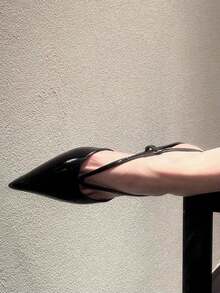Women's Pointed Toe Sandals - Comfortable Low Heel Summer PU Upper With Rubber Sole, Versatile Black Casual And Formal Shoes, Thick Sole Design, Elegant Style, Durable And Lightweight, Office Wear - Black - View 7