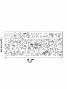 1set DIY Coloring Posters And Tablecloths, Paper Thanksgiving Coloring Banners Games And Family Activities, Used For Party Decoration, Handicrafts, - Multicolor - View 7