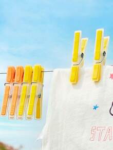 6/12/24pcs Soft Rubber Non-Marking Clothes Pegs, Thickened Windproof Laundry Clips, Random Color Multi-Purpose Hanging Clips, Durable And Flexible, Suitable For Towels, Clothing, Socks, Beach Towels, Bedding, Balcony Clothesline And Home Use - Multicolor - View 2