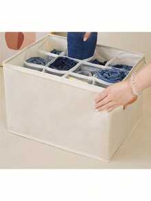 1pc 12/16/20 Grid Fabric Visible Bed Under Shoe Storage Box With Dividers, Suitable For Sneakers And Slippers Shoe Storage And Organization, Ideal For Home Shoe Storage - View 2