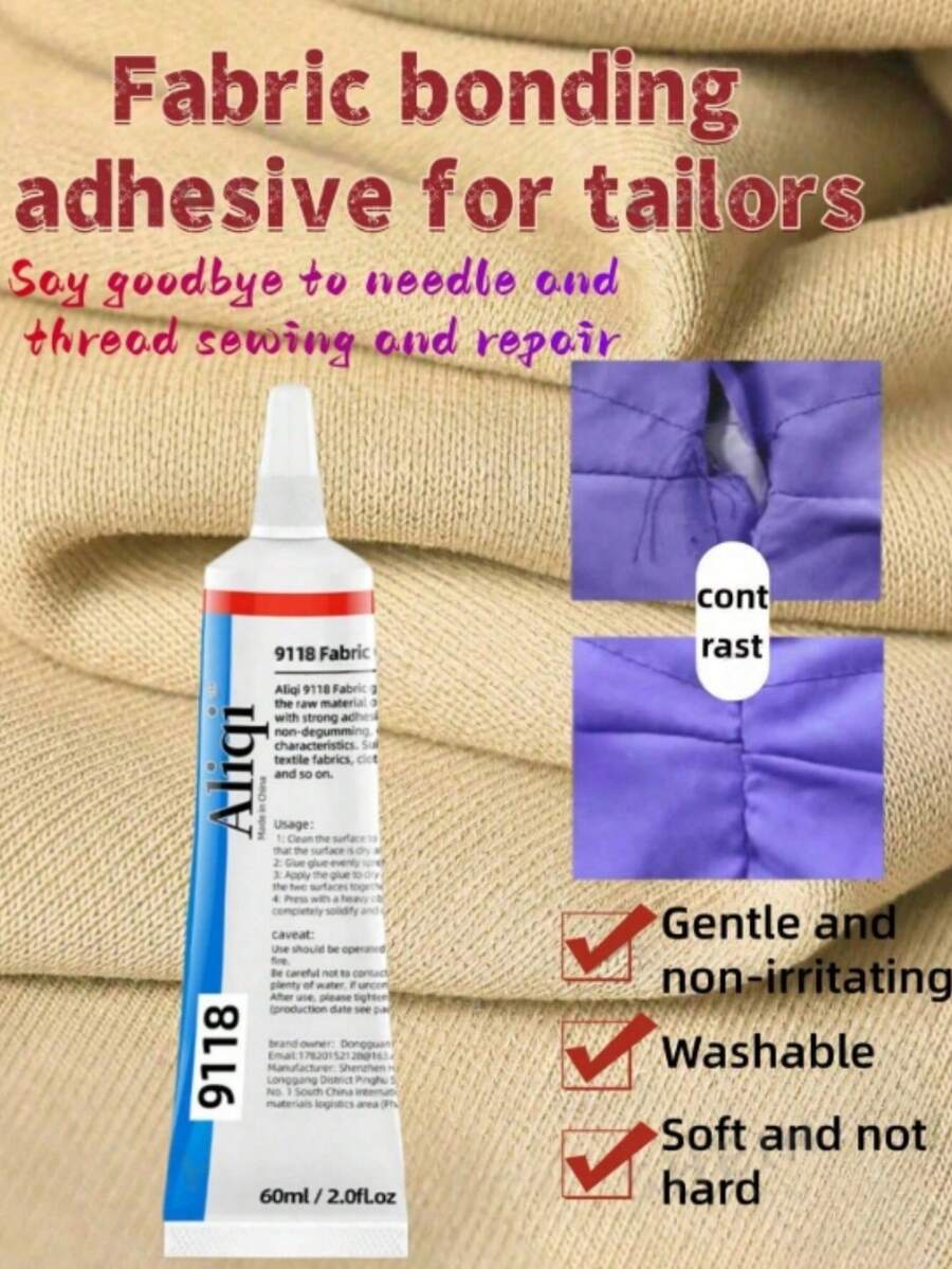 30ml/50ml - Strong Washable Fabric Glue - Suitable For Sewing, DIY Crafts And Clothing Repair - Transparent Glue, No Needle Required, Easy To Apply, With Precision Nozzle, Suitable For Soft Non-Woven Fabrics, Daily Home Use (Randomly Sent New And Old Models) - A - View 1