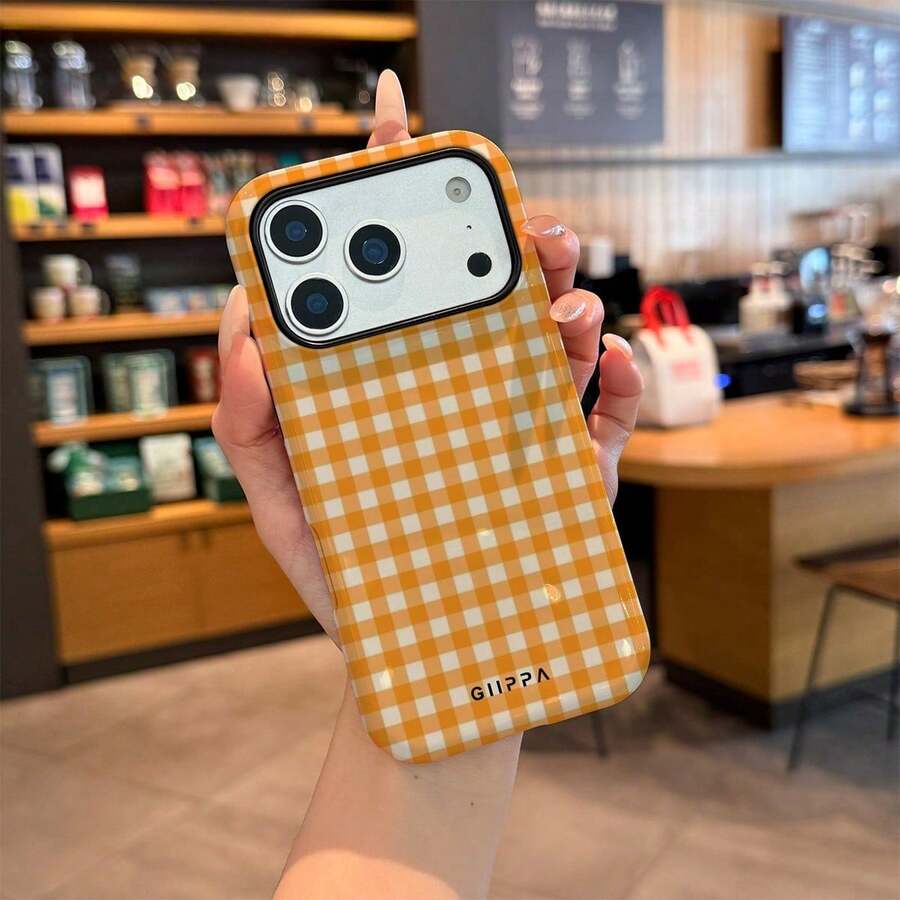 White And Blue Checkered Pattern Fashion Two-In-One Matte Phone Case, Spring Easter Bunny And Egg Gift - White 5 - View 1