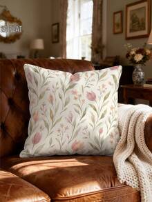 2D Flat 1/2/4pcs Bohemian Floral Throw Pillow Covers Pastel Green Cosy Decorative Pillowcases One-Sided Printing For Living Room Bedroom Sofa Bed Decor Without Pillow Inserts - Pastel Green - View 6