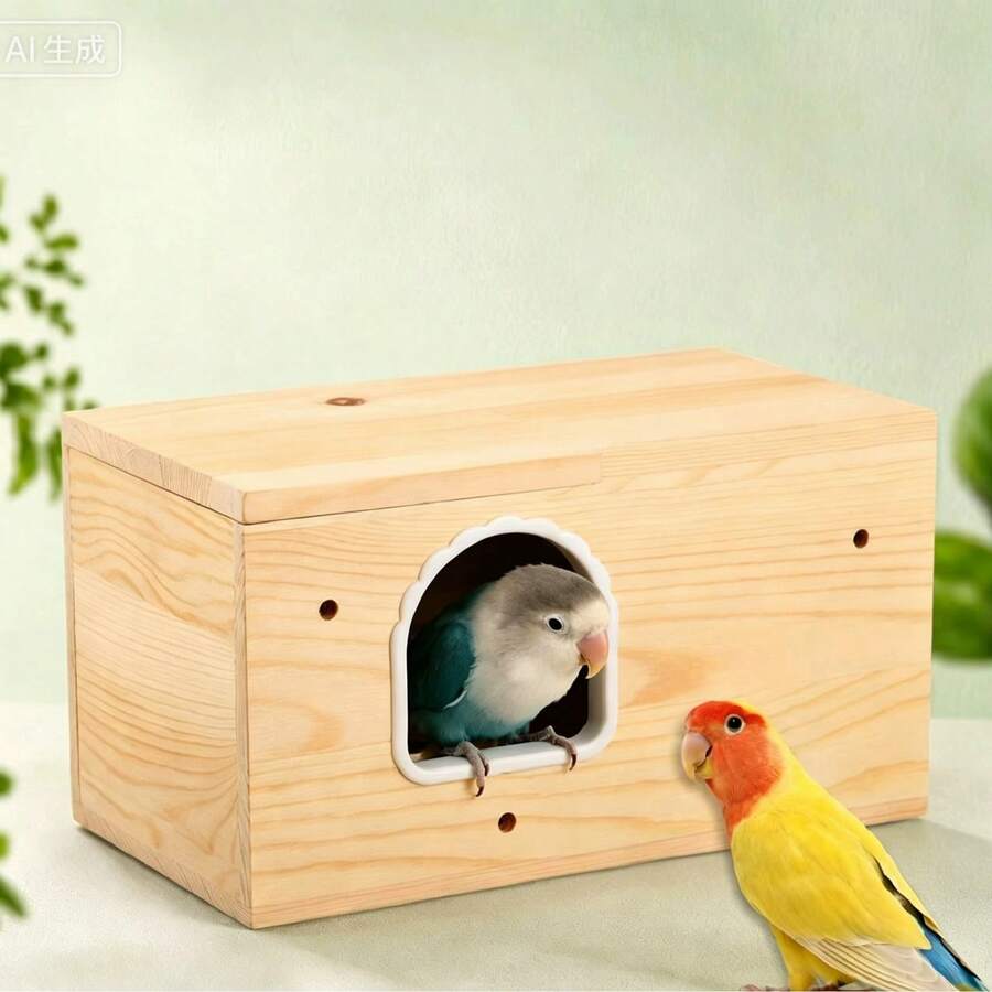 1pc Wooden Parrot Breeding Box, Hatching Nest, Vertical Bird Nest, Insulated Nest Box, Bird Breeding Cage, Suitable For Cockatiels And Lovebirds, Bird House Accessories, Pet Supplies, Transparent Observation Window, Suitable For Various Birds And Lovebirds, Pet Supplies, Parrot Breeding Cage, Outdoor Garden Decor, Bird Specific Supplies, Christmas Gift