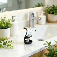 1pc Creative Swan‑Shaped Small Toothbrush Holder, Compact Size (≤15 Cm In Length), Toothbrush Storage Rack, Novelty Pen/Pencil Decor Ornament Bathroom & Desk. Home, Hotel, Washroom, Kitchen Countertop. Gift Halloween, Christmas Parties & Game Prizes - Swan - View 6