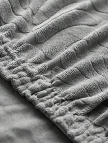 1pc Jacquard Solid Color Elastic Chair Cover, All-Season Universal Fit For Living Room, Dining Room, Home Chair Decor - Grey - View 9