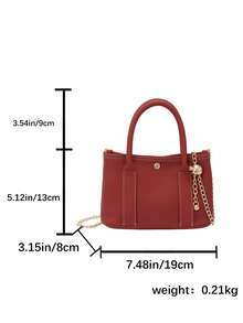 1 Solid Color Women's PU Fabric Handbag, A Fashionable, Multifunctional, And Elegant Handbag Suitable For Women's Daily Use, Commuting, Travel - Red - View 7