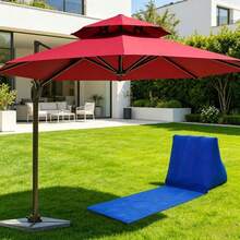 High Quality Garden Beach Mat, Inflatable Beach Mat With Triangle Inflatable Headrest, Sunbathing Mat, Foldable Sleeping Mat, Suitable For Outdoor Beach, Camping, Hiking, Office, Balcony Use - Multicolor - View 7