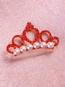 1/5/10pcs Faux Pearl Crown Pet Hair Clips - Fashionable Crown-Shaped Bows Suitable For Dogs And Cats - Grooming Supplies And Accessories - Multicolor - View 6
