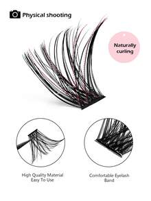 Asiteo 120pcs Cluster False Eyelashes, Delicate D-Curl Volumizing Lashes, 8-16mm Length, DIY Eyelash Extension, Easy To Create Natural Individual Lash Effect At Home - D - View 2