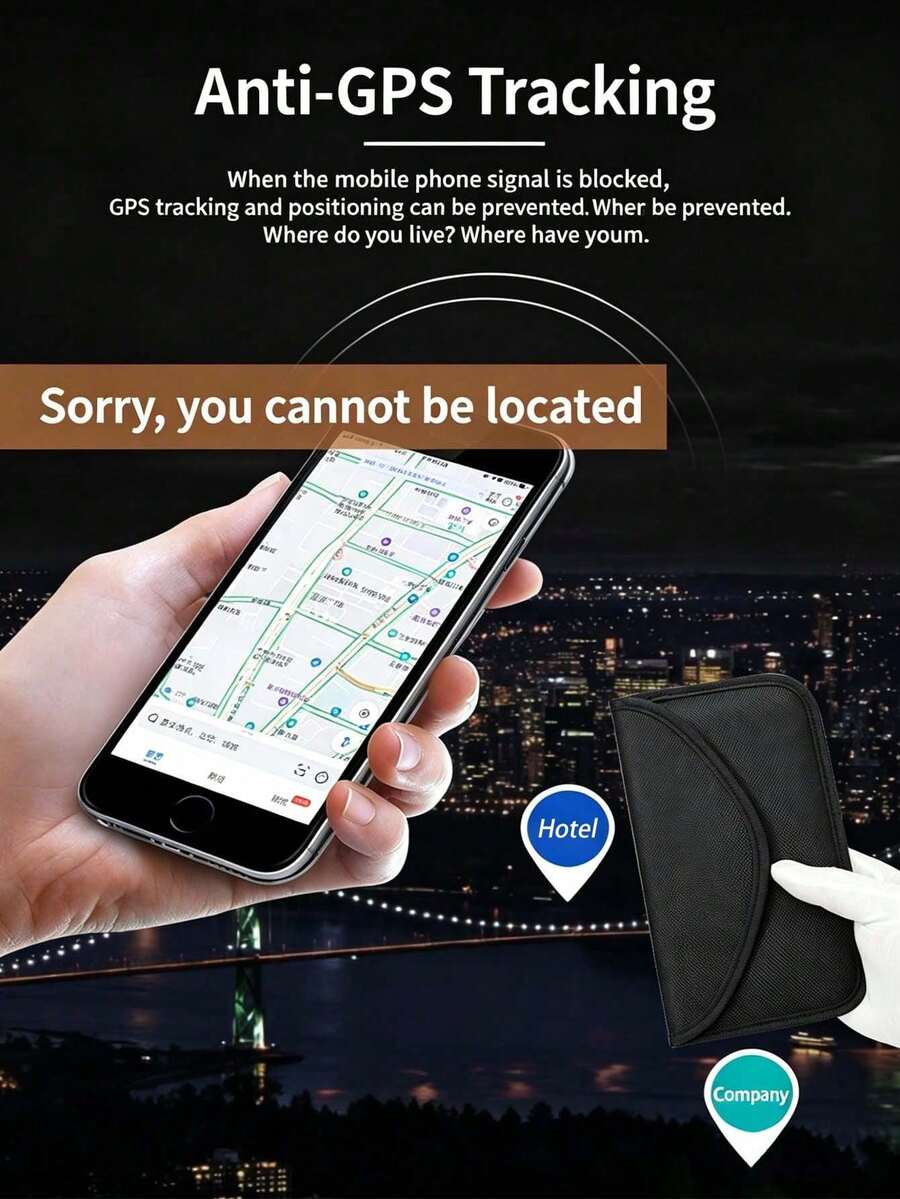 1pc RFID Signal Blocking Faraday Bag, Anti-Tracking GPS Shielding Pouch, Suitable For Phones And Car Keys, Prevents Hacker Attacks, Protects Privacy, Ideal For Daily Commute And Parking Use