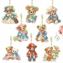 Diamond Painting Cartoon Bear Pendant Keychain Bag Charm - View 6