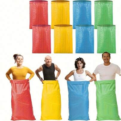 5pcs Random Color Extra Large Durable Home Interactive Potato Sacks | Kangaroo Jump Game Mat, Size 23.62*40.94 Inches, Extended Length, Made Of Durable Polyester Material, Suitable For Outdoor Yard Lawn Games/Kangaroo Jump Games, Ideal Choice For Outdoor Leisure, Family Sports And Entertainment