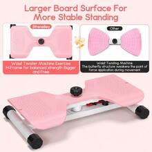 Disco Giratorio de Cintura Rosa con 2 Bandas de Resistencia, Entrenador Silencioso de Abdominales y Tronco, Carga Máxima 136KG, Equipo de Fitness para el Hogar para Hombres y Mujeres - Rosa - Ver 3