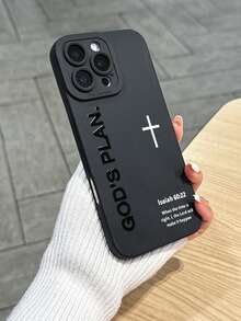 1件 God's Plan 十字架聖經經文以賽亞書 60:22 印花防震保護手機殼，極簡基督教信仰街頭風啞光黑防摔手機套，適合日常使用與送禮，復活節、受難節、聖誕節理想選擇，相容 iPhone 17、 17 Pro、 17 Pro Max、 手機殼與 Galaxy 手機殼，手機配件，快速出貨 - 彩色 - 查看 3