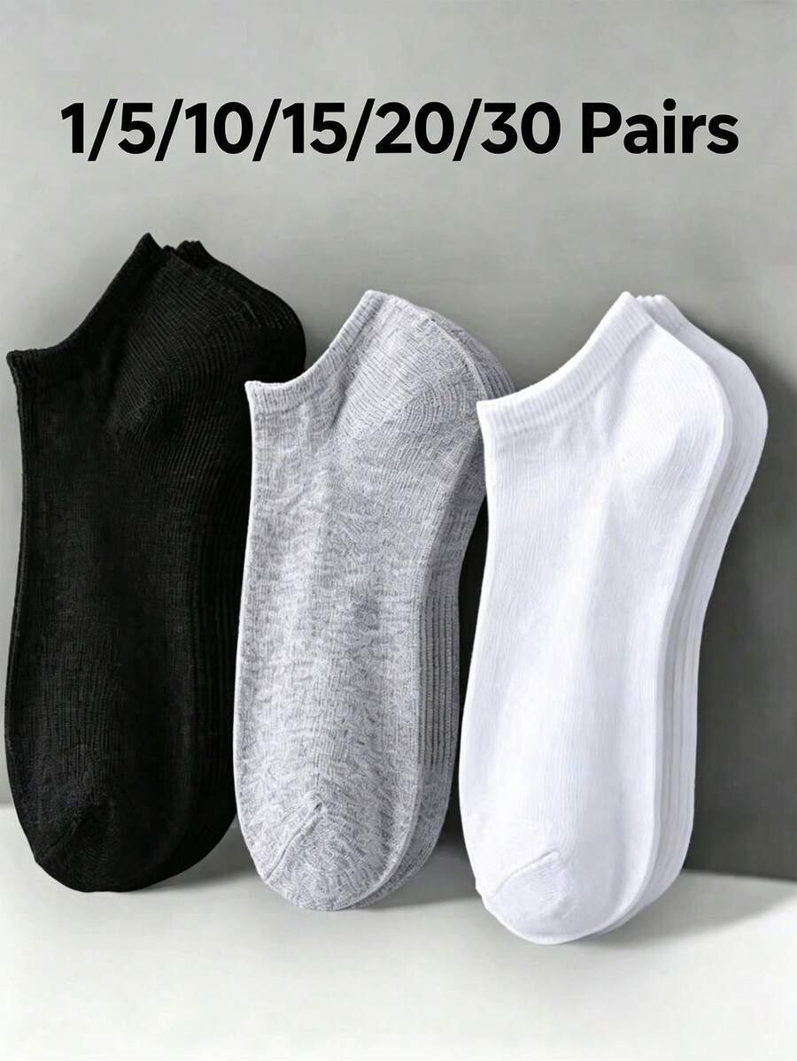 1/5/10/15/20/30 Pairs Multi-Color Socks Women's Ankle Socks Summer Thin Casual Fashion Low-Cut Summer Short Tube Socks Ankle Socks - Multicolor - View 1
