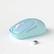 Ratón inalámbrico MAGEEGEE 2.4G con receptor USB, adecuado para portátil, Air/Pro, tableta, ligero y portátil - Celeste - Ver 7