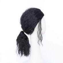 New European Men Full Mid Long Curly Headwear Black Soft Wavy Layers Adjustable Inner Cap Daily Leisure Themed Cos Event Thanksgiving Holiday Present Wigs Cosplay Wigs Halloween Costume Wigs - C561 - View 6