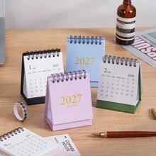 2027 Foil Stamping Mini Desktop Calendar - 1pc English Version, Simple Portable Design, Office And School Supplies For Daily Schedule Planning And Desk Decoration - Single Piece - View 11