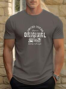 Men's ORIGINAL Pattern Summer Casual Crew Neck Short Sleeve T-Shirt - 黑色 - 查看 6