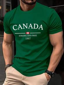 Plus-Size Men'S T-Shirt with Letter Print, Round Neck, Casual Short Sleeves, an Essential Beachwear for Men, Plus Size - nero - Visualizzare 8