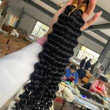 2 Bundel 100g Rambut Ekstensi Manusia Asli Gelombang Dalam Longgar, Rambut Perawan Brasil untuk Kepang, Hitam Alami (18 Inci) - S1 - View 5