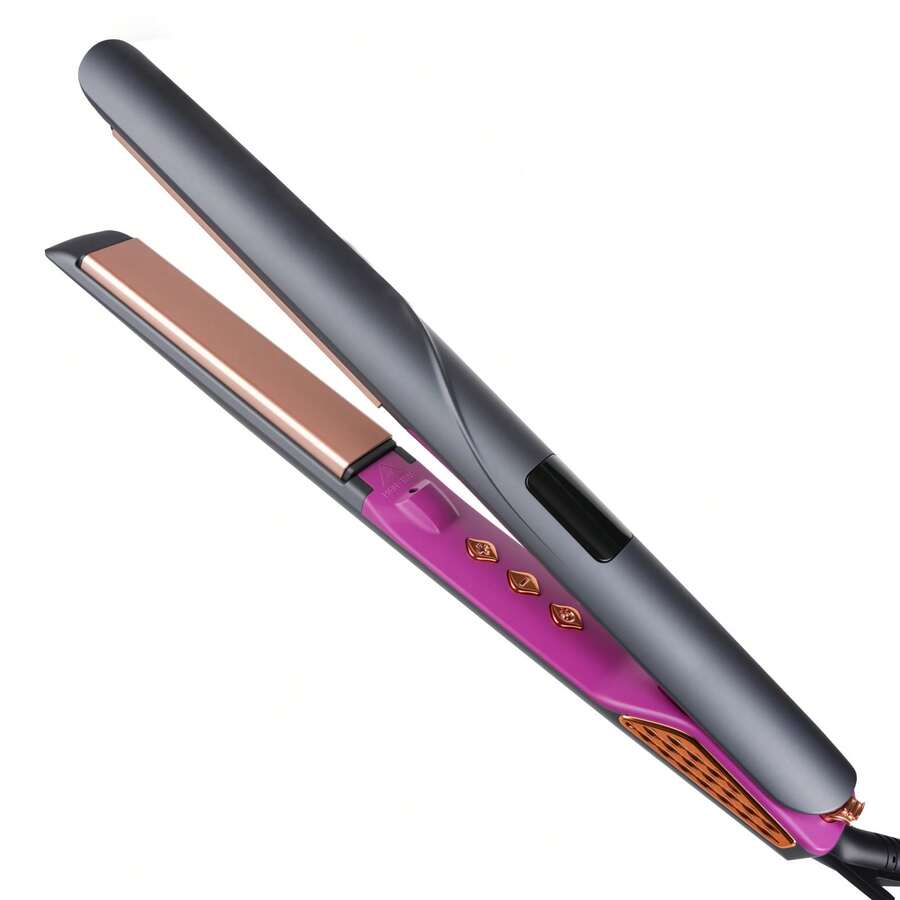 LANDOT Flat Iron Hair Straightener 1 Inch | Fast Heating Ceramic Flat Iron | Best Hot Styling Tools Professional Hair Straightener To Lock In Moisture & Shine (Black) - Black - View 1