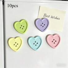 5/10/15pcs Heart-Shaped Button Fridge Magnets, Cute Decorative Fridge Stickers, Suitable For Home Kitchen Office Whiteboard Decoration, Fridge Kitchen Magnets, Perfect Gift Choice (Christmas, Valentine's Day, Graduation Birthday), Room Decoration, Decorative Magnetic Stickers, Home Decor - Multicolor - View 11