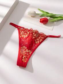 4pcs Women's Seamless Two-Tone Lace Patchwork Adjustable Waist Plus Size Sexy Panties, Elastic Breathable Comfortable Skin-Friendly Underwear - Multicolor - View 6