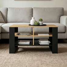 Multifunctional Household Coffee Table / End Table / Small Table / Gathering Table / Storage Table / Nightstand, 90cm Long, Sturdy Black Iron Frame , Suitable For Home, Bedroom, Living Room, Study, And Other Spaces. - Multicolor - View 2