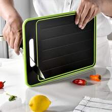 Double Sided Thawing Multi-Purpose PP Plastic Stainless Steel Cutting Board With Knife Sharpener, Cutting Board For Household Kitchen, Anti Mold And Antibacterial Cutting Board - Black - View 5