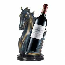 Wine Bottle Holder Horse Head Wine Rack Blue+Gold - 查看 10