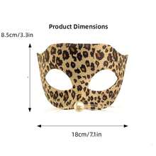 3pcs/Set Leopard Print Headband & Half Face Mask Set, Sexy Women's Costume Party Decoration Props, Fun Role Play Costume Props, Halloween, Carnival, Unisex Sexy Costume - View 6