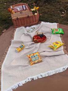 1pc Bohemian Style Picnic Blanket Camping Blanket Tablecloth Outdoor Lawn Mat Camping Equipment Bohemian Style Tablecloth Nap Blanket Tent Moisture-Proof Mat Picnic Mat Suitable For Outdoor Picnic Holiday Party Decoration Bedroom/Living Room Decoration Outdoor Travel Valentine's Day Gift Indoor Decoration - A - View 5