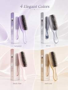Detangling Brush Set With Brush Cleaner, Smooth Wet & Dry Hair Comb, Reduces Frizz, Scalp-Friendly Styling Tool For Thick, Curly, Long And Messy Hair - Multicolor - View 6