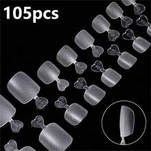 630/420/210/105/42pcs Transparent French Style Nail Tips, Square Pre-Shaped Thickened Fake Toenail Extensions, Full Coverage Acrylic Material DIY Nail Art, Nail Supplies, Nail Supplies, Nail Art > Press-On Nails, Press-On Nails, Press-On Nails, Press-On Toenails - Clear - View 8